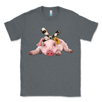 Charcoal Heather baby pig with cowhide ribbon Classic Tee - RanaPortraitStore
