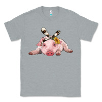 Heather Grey baby pig with cowhide ribbon Classic Tee - RanaPortraitStore