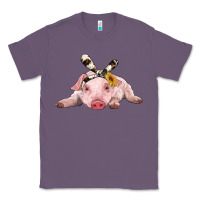 Lavender baby pig with cowhide ribbon Classic Tee - RanaPortraitStore
