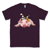 Plum baby pig with cowhide ribbon Classic Tee - RanaPortraitStore