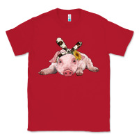 Red baby pig with cowhide ribbon Classic Tee - RanaPortraitStore