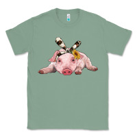 Sage baby pig with cowhide ribbon Classic Tee - RanaPortraitStore