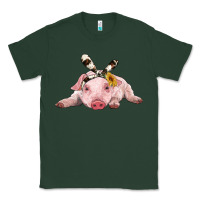 Sports Green baby pig with cowhide ribbon Classic Tee - RanaPortraitStore