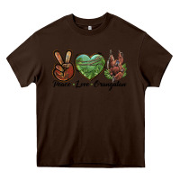 Chocolate Brown Peace Love Orangutan Heavy Core Tee - LillyAllenDesigns