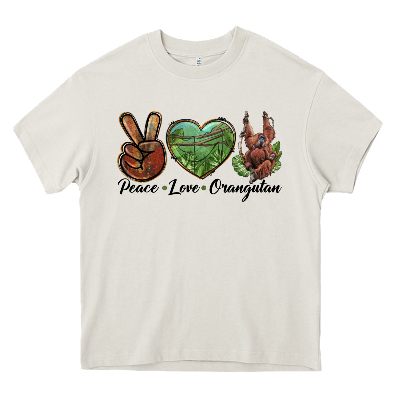 Peace Love Orangutan Heavy Core Tee by LillyAllenDesigns | Teevron