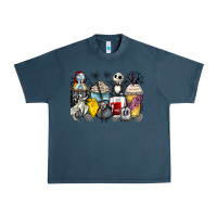 Midnight Navy cartoon characters coffee cups Urban Heavy Tee - Zillion Design Studio