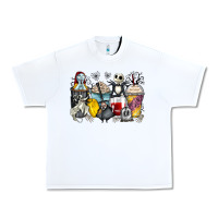 White cartoon characters coffee cups Urban Heavy Tee - Zillion Design Studio