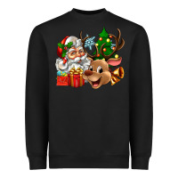 Black santa and reindeer Heavyweight Sweatshirt - Zillion Design Studio