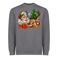 Storm santa and reindeer Heavyweight Sweatshirt - Zillion Design Studio