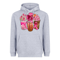 Heather Grey breast cancer coffee cups Heavyweight Hoodie - NancyCooperArtShop