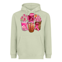 Matcha breast cancer coffee cups Heavyweight Hoodie - NancyCooperArtShop