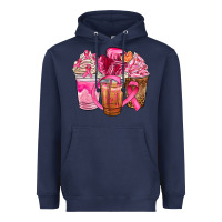 Navy breast cancer coffee cups Heavyweight Hoodie - NancyCooperArtShop