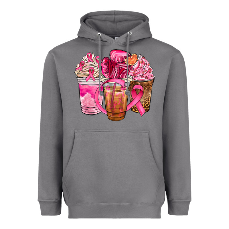 Breast Cancer Coffee Cups Heavyweight Hoodie by NancyCooperArtShop | Teevron