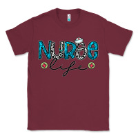 Burgundy Nurse life Classic Tee - CowhideDigitalArt