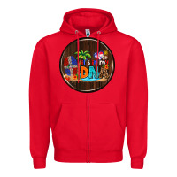 Red Dominican Republic car coaster Zipper Hoodie - AdoDesignShop