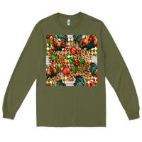 Army Green christmas leopard chicken Long Sleeve Tee - FaDigitalArtStudio