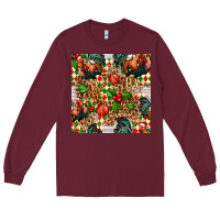 Burgundy christmas leopard chicken Long Sleeve Tee - FaDigitalArtStudio