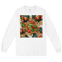 White christmas leopard chicken Long Sleeve Tee - FaDigitalArtStudio