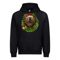 Black christmas bear  wreath Urban Hoodie - BarkalooDesign