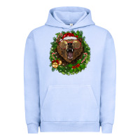 Pigment Grape Ice christmas bear  wreath Urban Hoodie - BarkalooDesign