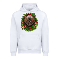 White christmas bear  wreath Urban Hoodie - BarkalooDesign