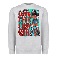 Heather Grey long live cowgirls Heavyweight Sweatshirt - texasbilliewilder