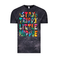 Cloud Black stay trippy little hippie Vintage Tee - Zillion Design Studio