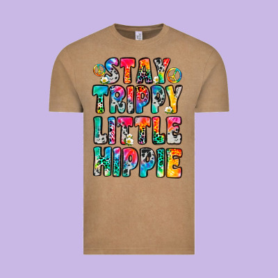 Stay Trippy Little Hippie Vintage Tee Designed By Zillion Design Studio
