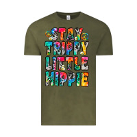 Vintage Olive stay trippy little hippie Vintage Tee - Zillion Design Studio