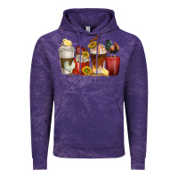 Cloud Purple coffee cups rooster Vintage Hoodie - texasbilliewilder