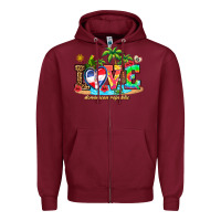 Burgundy love dominican republic Zipper Hoodie - AdoDesignShop