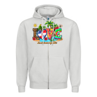 Dove Grey love dominican republic Zipper Hoodie - AdoDesignShop