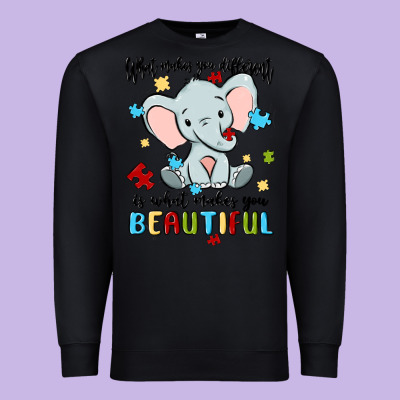 What Makes You Different Is What Makes You Beautif Premium Sweatshirt Designed By Maliassmallbusiness
