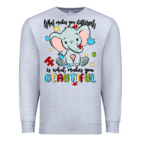 Heather Grey what makes you different is what makes you beautif Premium Sweatshirt - MaliasSmallBusiness