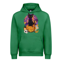 Emerald halloween black cat pumpkin Urban Hoodie - BarkalooDesign