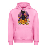 Fuchsia Pink halloween black cat pumpkin Urban Hoodie - BarkalooDesign