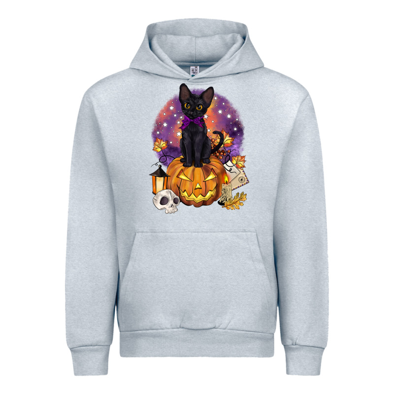 Halloween Black Cat Pumpkin Urban Hoodie by BarkalooDesign | Teevron