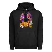 Pigment Black halloween black cat pumpkin Urban Hoodie - BarkalooDesign