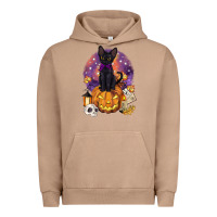 Pigment Burro halloween black cat pumpkin Urban Hoodie - BarkalooDesign