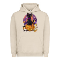 Pigment French Oak halloween black cat pumpkin Urban Hoodie - BarkalooDesign