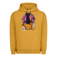 Pigment Peanut Butter halloween black cat pumpkin Urban Hoodie - BarkalooDesign