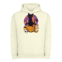 Pigment Pistachio halloween black cat pumpkin Urban Hoodie - BarkalooDesign