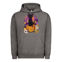 Pigment Tornado halloween black cat pumpkin Urban Hoodie - BarkalooDesign
