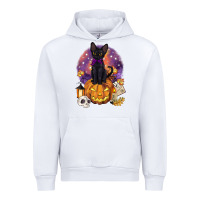 White halloween black cat pumpkin Urban Hoodie - BarkalooDesign