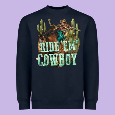 Ride Em Cowboy Heavyweight Sweatshirt Designed By Texasbilliewilder