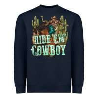Navy ride em cowboy Heavyweight Sweatshirt - texasbilliewilder