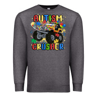 Charcoal Heather autism crusher Premium Sweatshirt - MaliasSmallBusiness