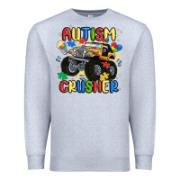 Heather Grey autism crusher Premium Sweatshirt - MaliasSmallBusiness
