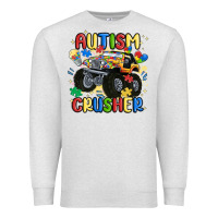 Oatmeal Heather autism crusher Premium Sweatshirt - MaliasSmallBusiness
