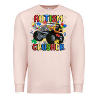 Pale Pink autism crusher Premium Sweatshirt - MaliasSmallBusiness